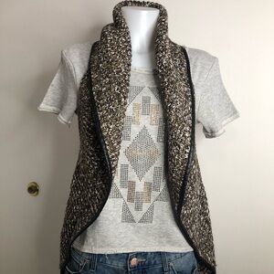 Women's Brown Tweed Vest